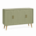 Credenza 4 ante verde salvia in MDF rettangolare 160 x 40 x 85 cm
