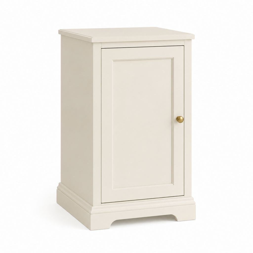 Credenza a 1 anta avorio in MDF rettangolare 50 x 40 x 85 cm
