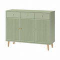 Credenza da sala da pranzo verde salvia in MDF con 3 ante e 3 cassetti 120 x 40 x 90 cm
