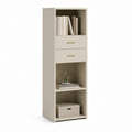 Libreria con 2 cassetti beige in pannello truciolare 60 x 35 x 180 cm