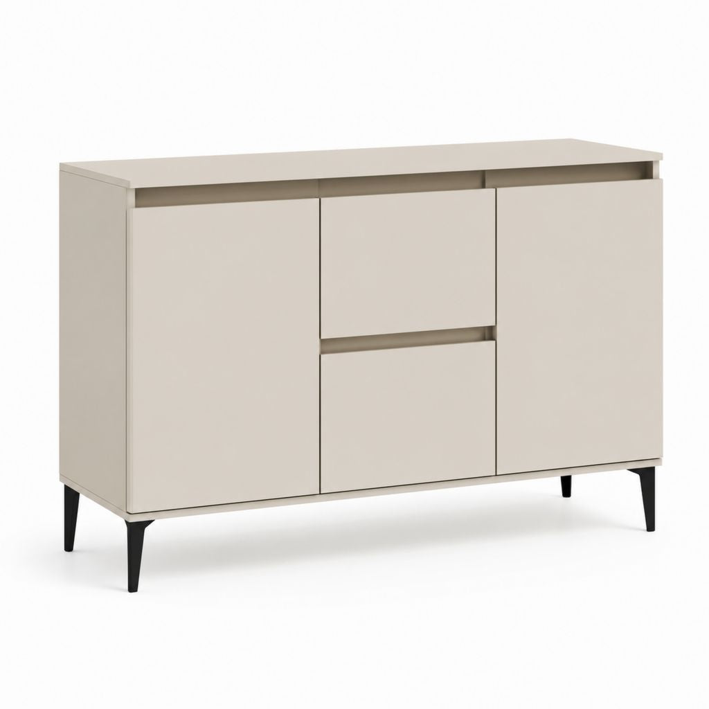 Credenza 4 ante beige in MDF rettangolare 120 x 40 x 80 cm