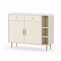 Credenza da sala da pranzo bianco avorio in MDF rettangolare 120 x 40 x 90 cm